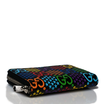 Gucci GG Supreme Monogram Psychedelic Zip Around Card Case Wallet Black 4 of 7
