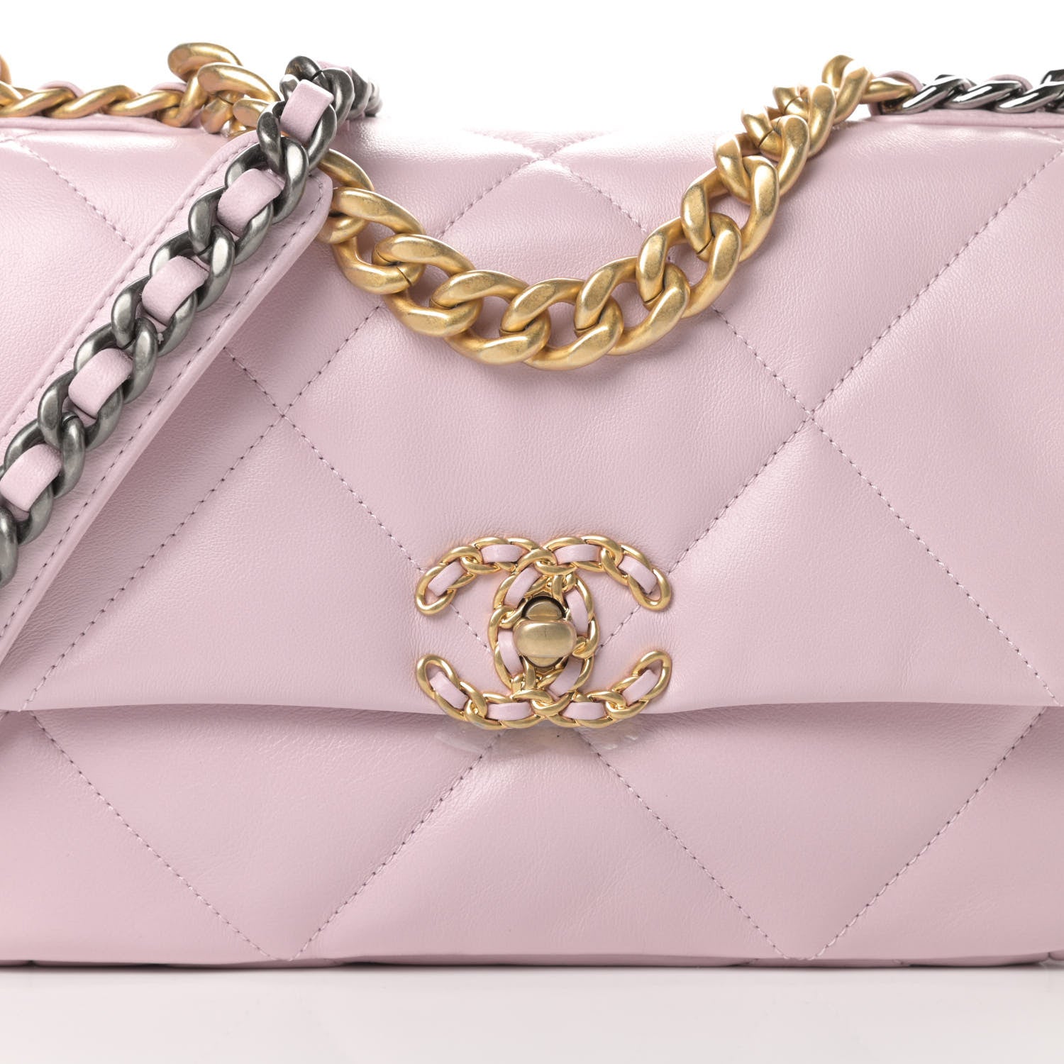 Chanel Lambskin Quilted Medium Chanel 19 Flap Light Pink 8 of 12