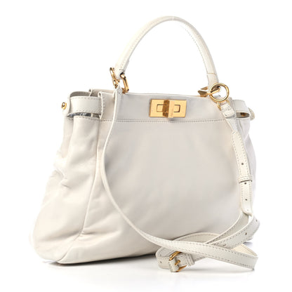 Fendi Nappa Medium Peekaboo Iconic Satchel White 2 of 6