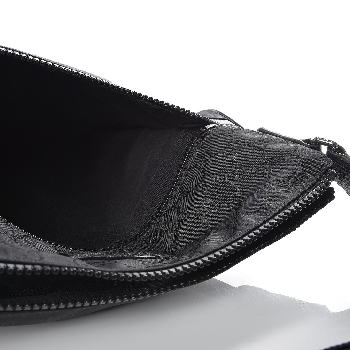 Nylon Monogram Medium Flat Messenger Bag Black