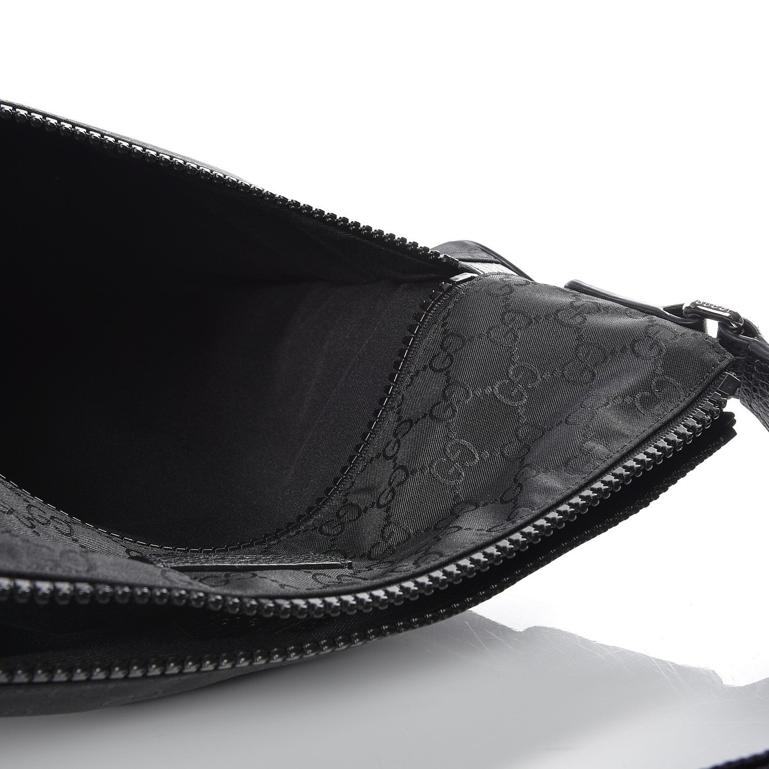 Gucci Nylon Monogram Medium Flat Messenger Bag Black 4 of 10
