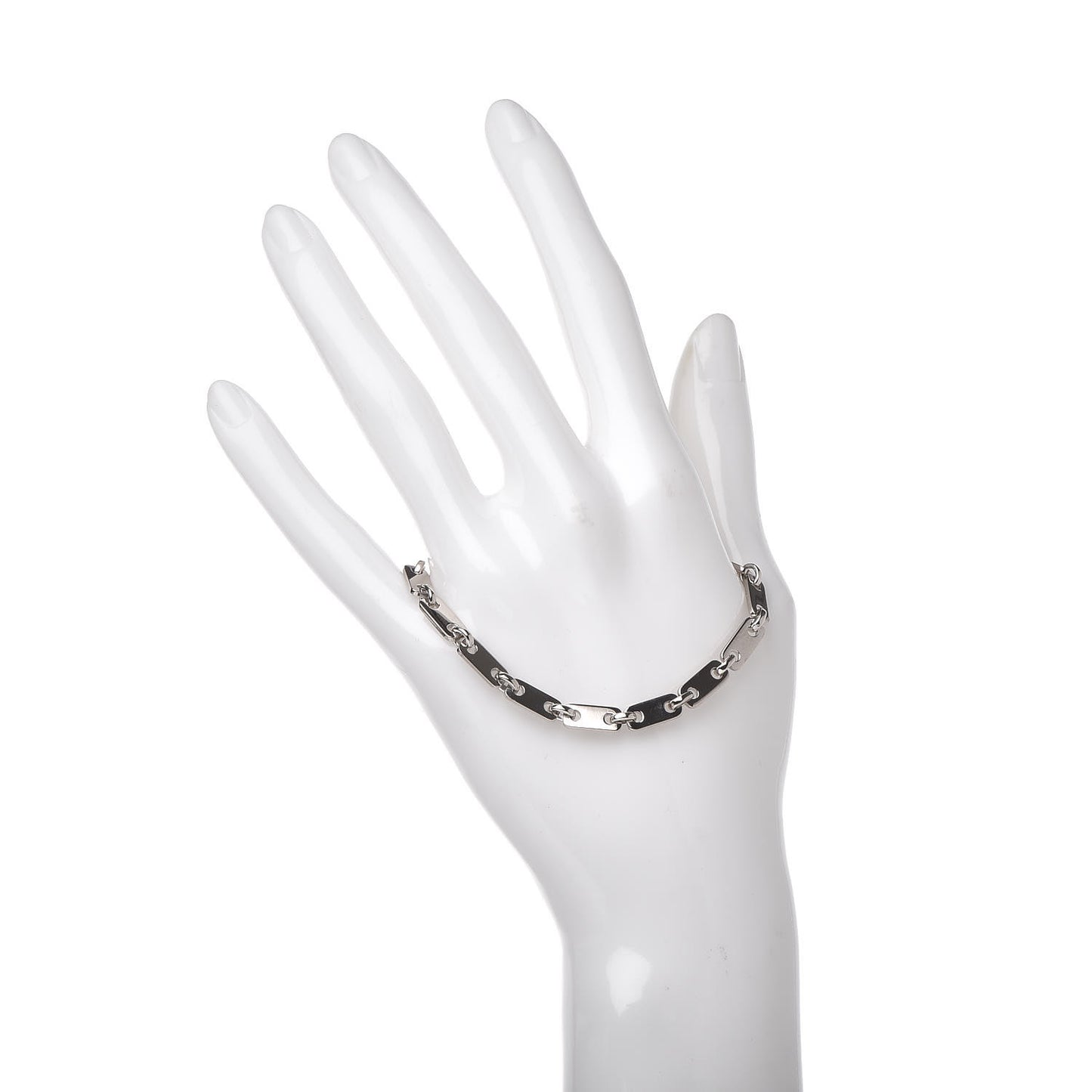 18K White Gold Fidelity Heart Key Bracelet