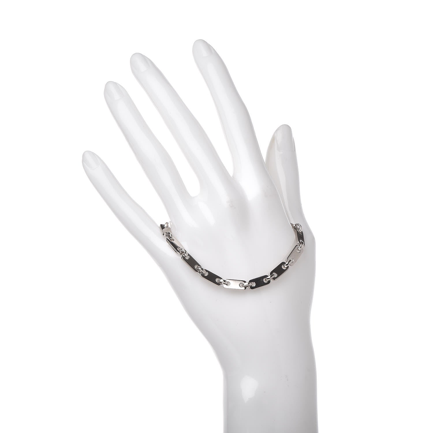 Cartier 18K White Gold Fidelity Heart Key Bracelet 2 of 5