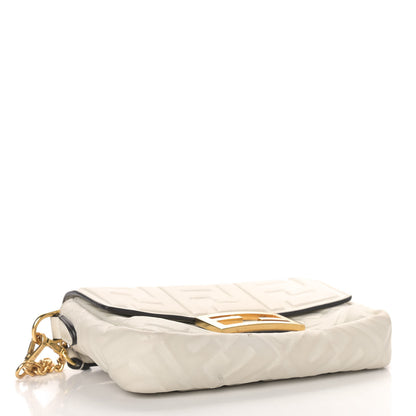 Fendi Nappa FF 1974 Embossed Mini Baguette White 4 of 13