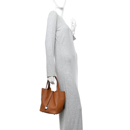 Hermes Taurillon Clemence Picotin Lock 22 MM Gold 2 of 10