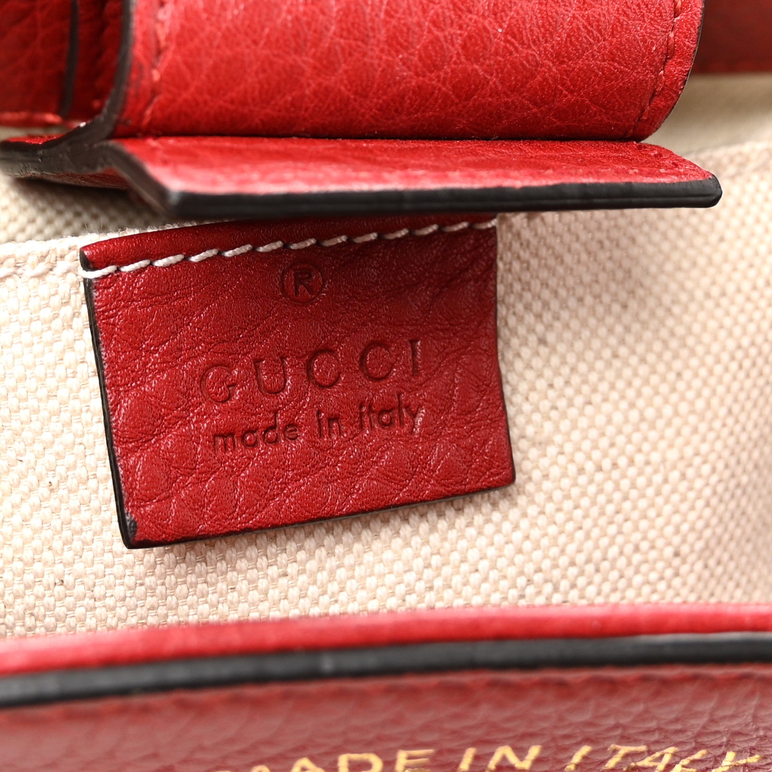 Gucci Calfskin Mini Bamboo Shopper Tote Red 6 of 10