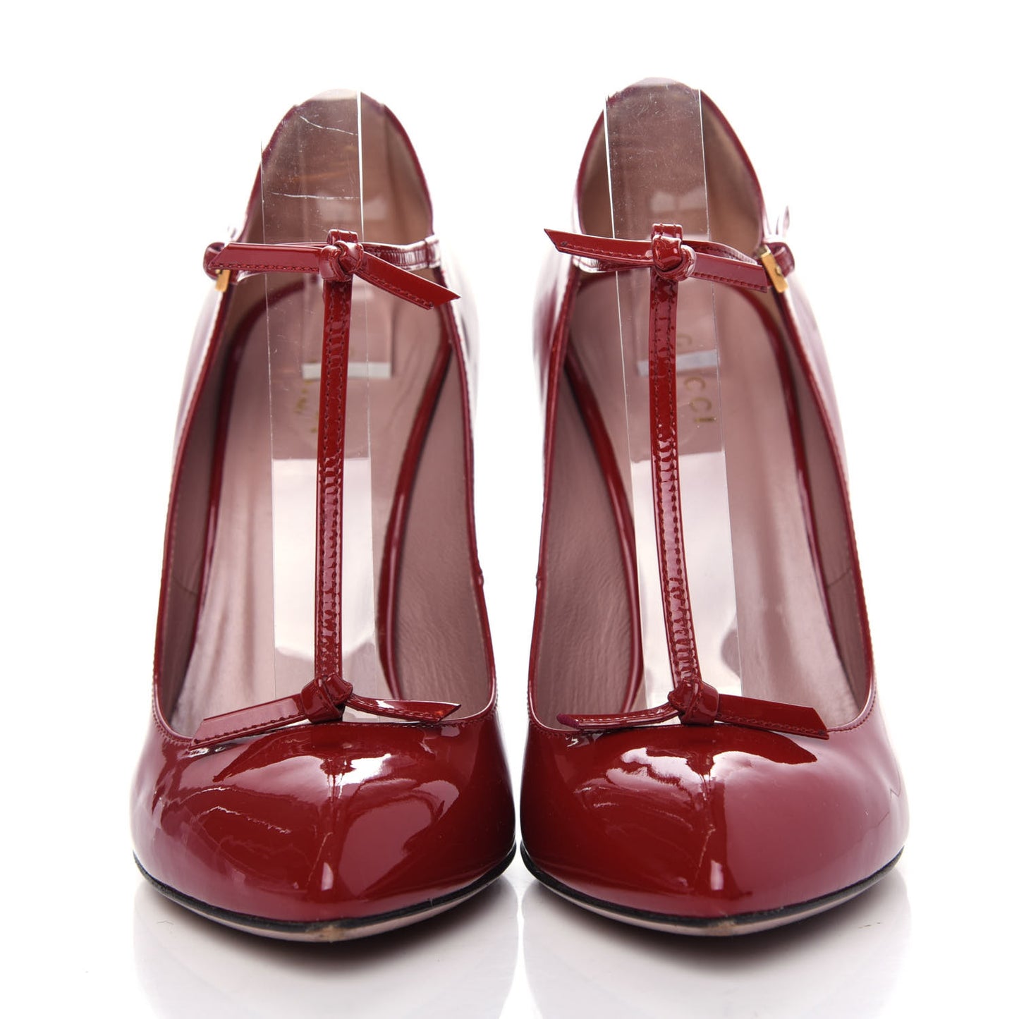 Patent Beverly T-Strap High Heel Pumps 38 Red