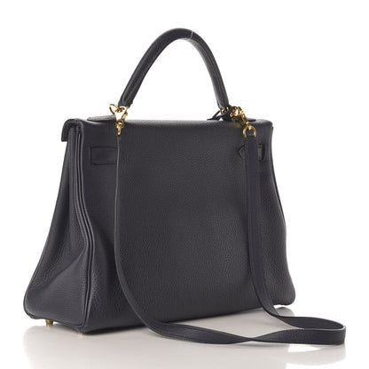 Hermes Togo Kelly Retourne 32 Bleu Nuit 3 of 11