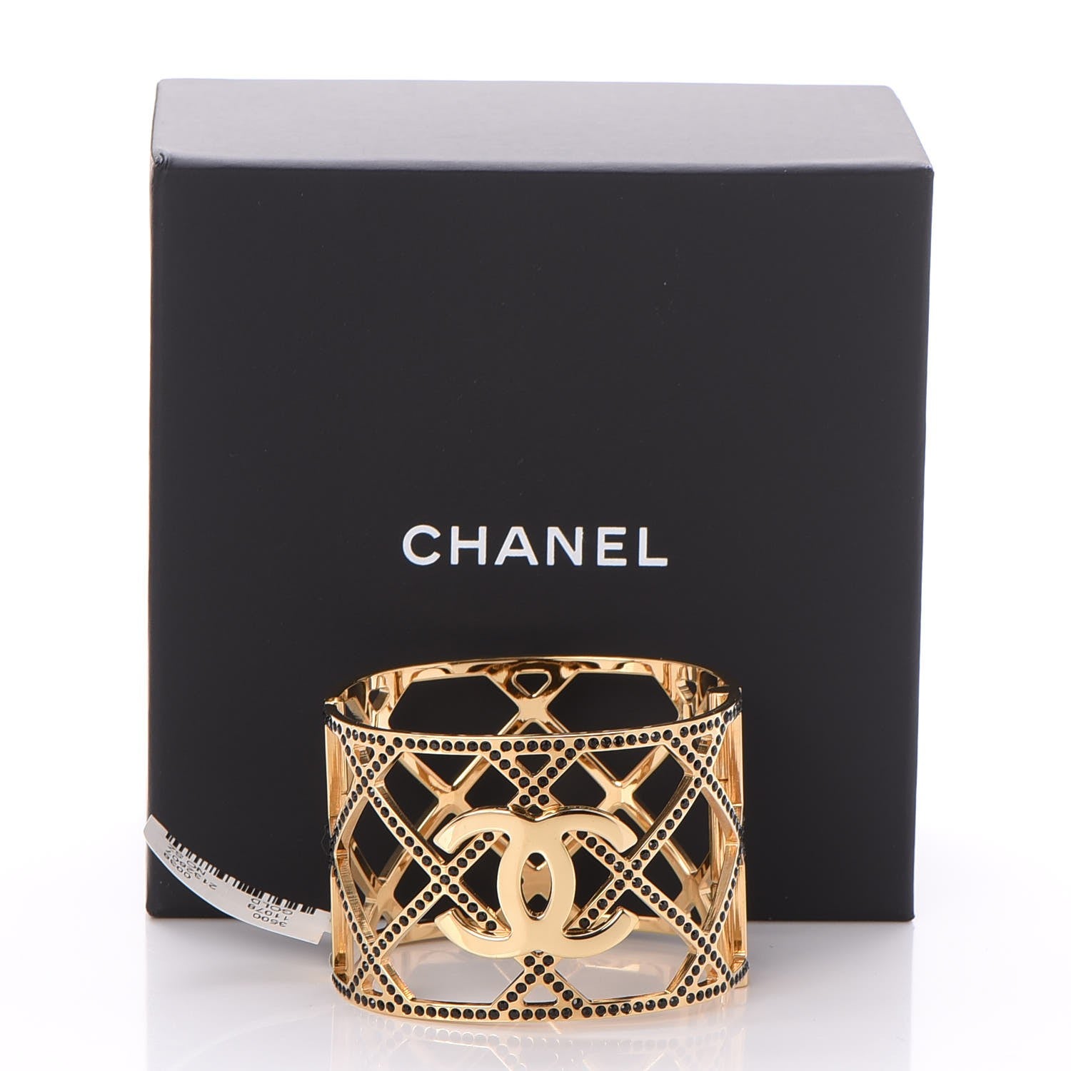 Chanel Crystal CC Cuff Black Gold 6 of 6