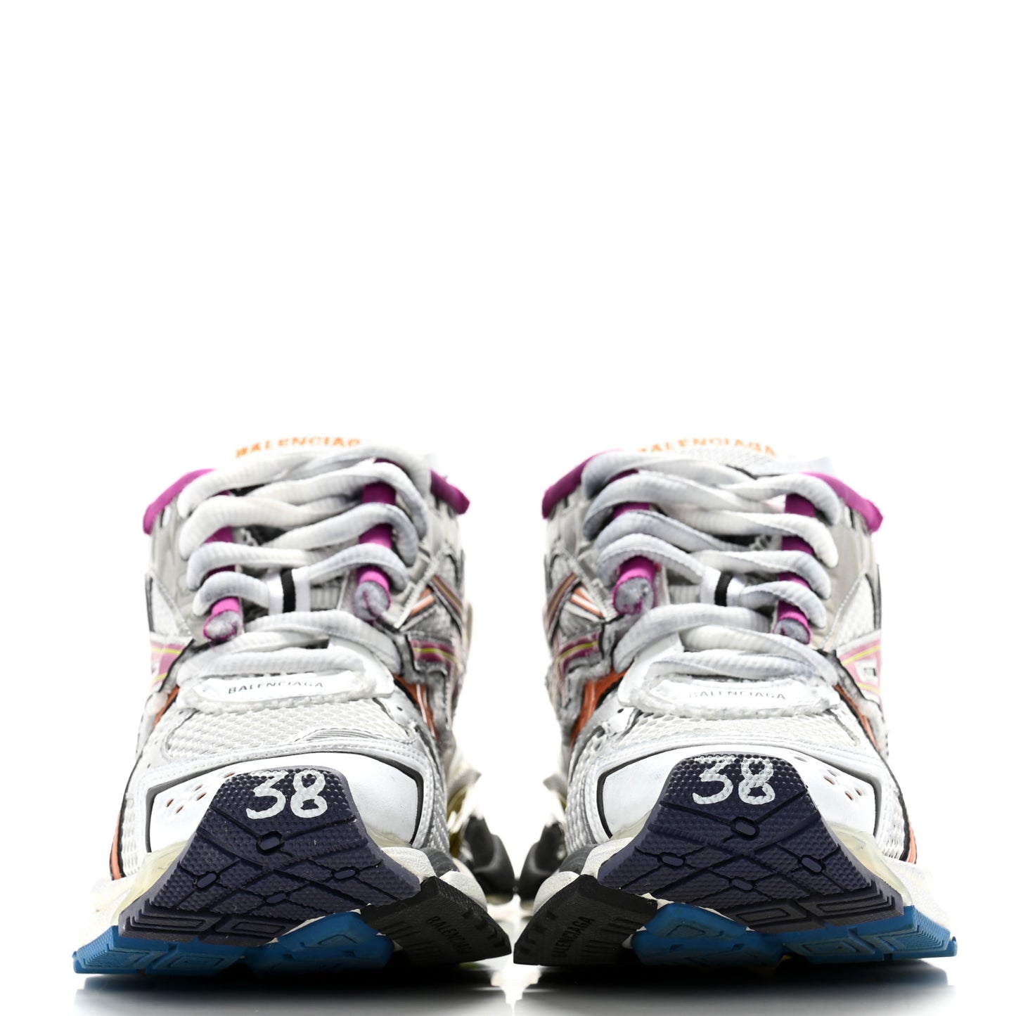 Mesh Rubber Womens Runner Sneakers 38 Multicolor