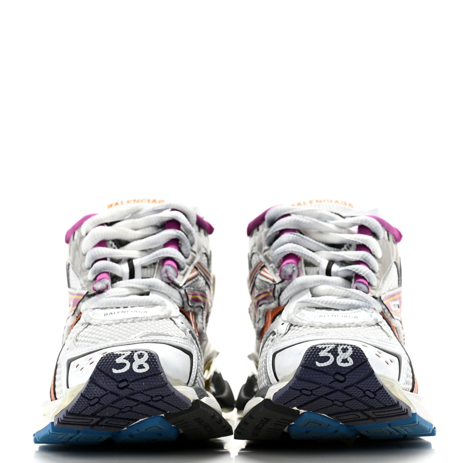 Balenciaga Mesh Rubber Womens Runner Sneakers 38 Multicolor 2 of 9