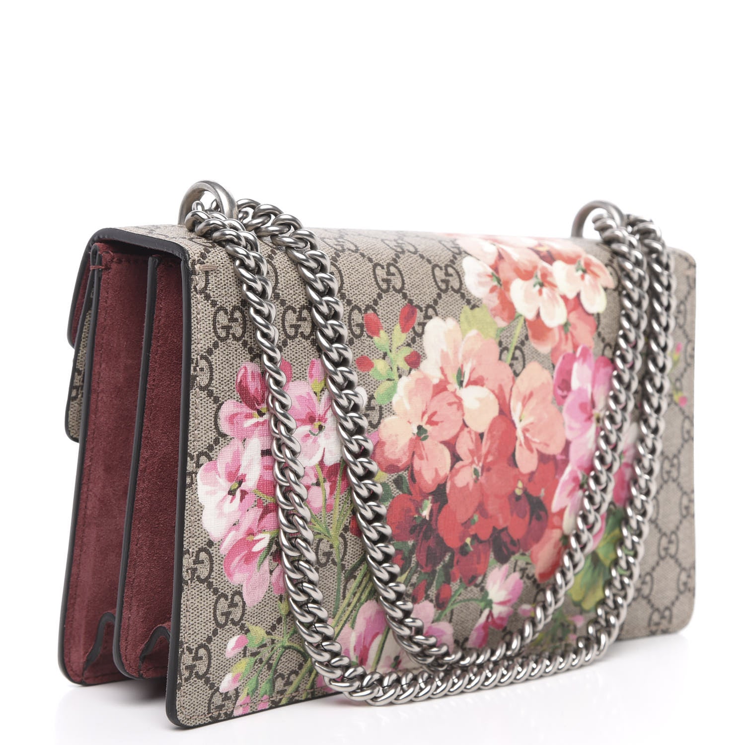 Gucci GG Supreme Monogram Blooms Small Dionysus Shoulder Bag Beige Multicolor Dry Rose 3 of 12