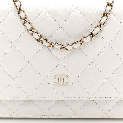 Chanel Caviar Quilted Wallet On Chain WOC White 9 of 12