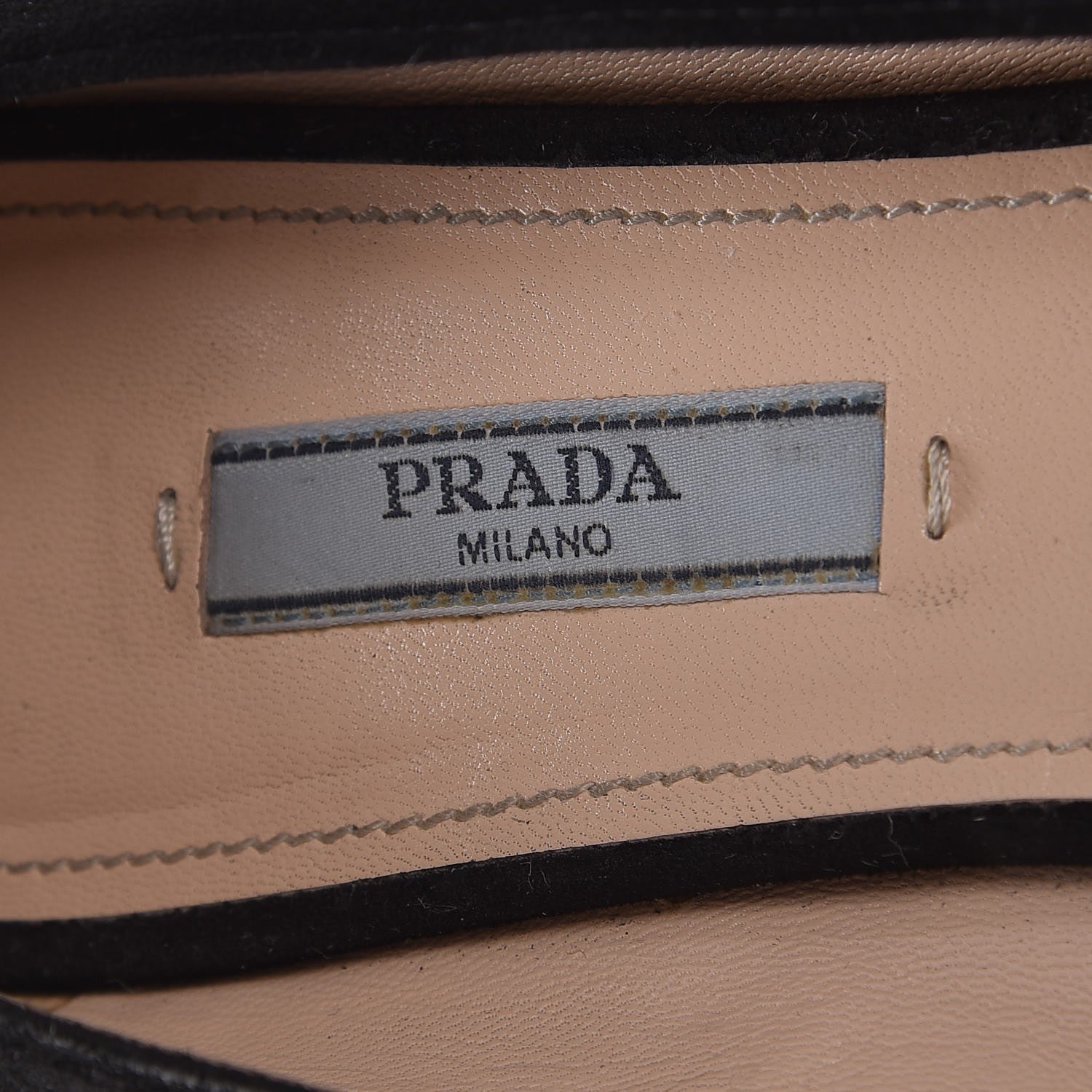 Prada Suede Block Heel Pump 37.5 Black 9 of 11