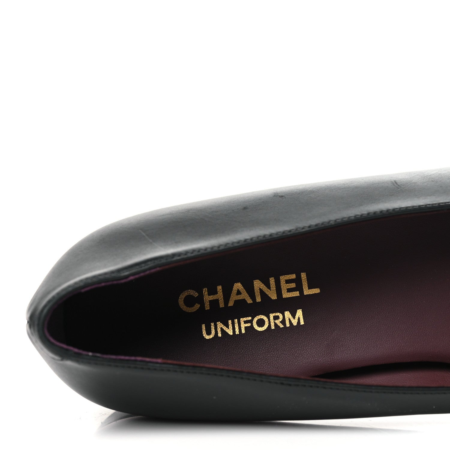 Chanel Lambskin Cap Toe CC Uniform Ballerina Flats 39 Black 7 of 8