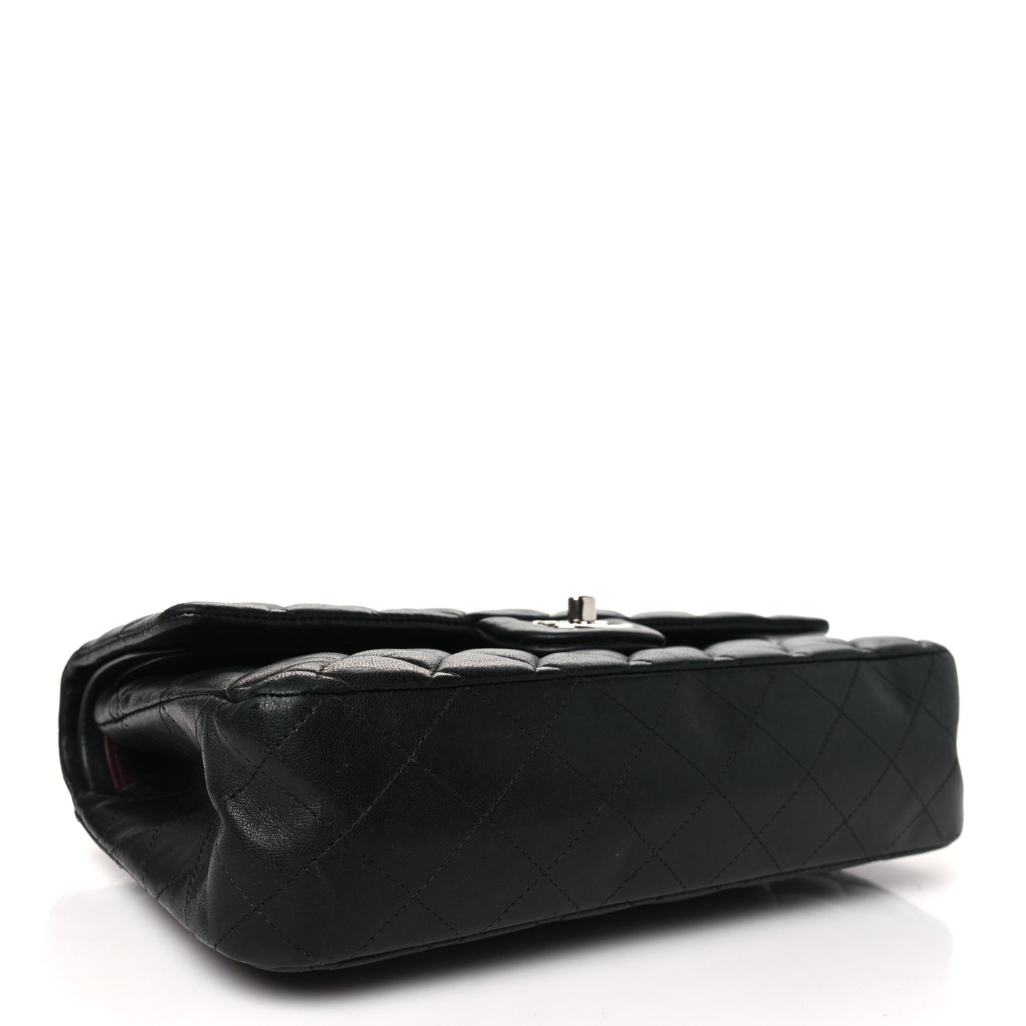 Lambskin Quilted Medium Double Flap Black