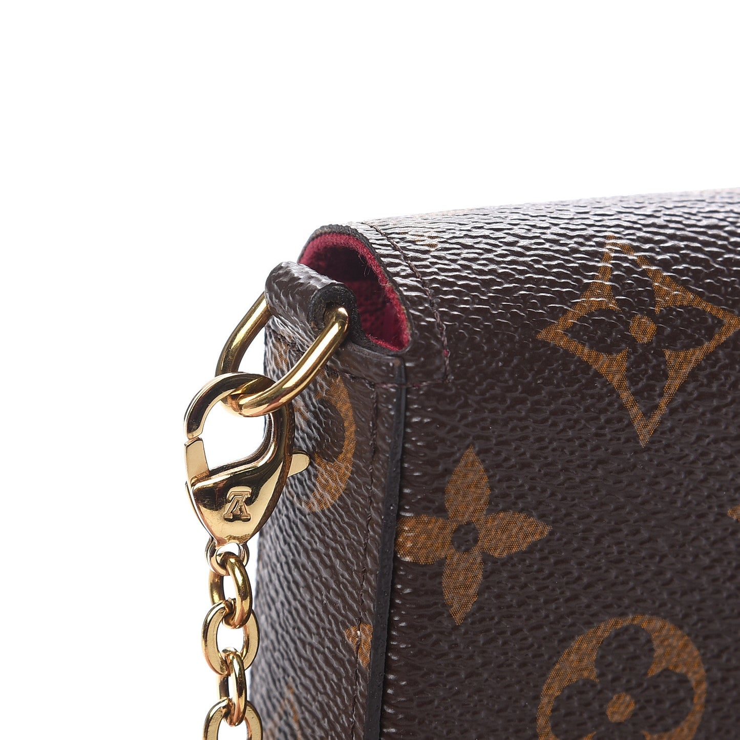 Monogram Pochette Felicie Chain Wallet Fuchsia