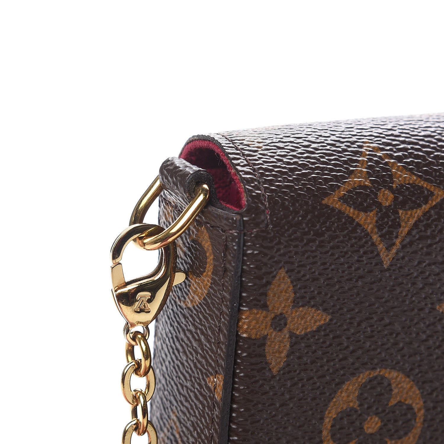 Louis Vuitton Monogram Pochette Felicie Chain Wallet Fuchsia 12 of 15