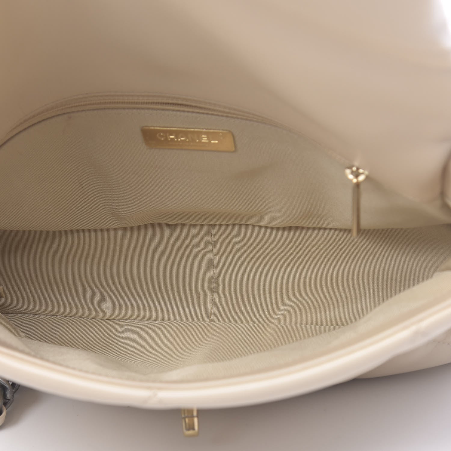 Chanel Goatskin Quilted Large 19 Flap Beige 5 of 11