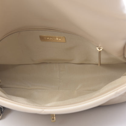 Chanel Goatskin Quilted Large 19 Flap Beige 5 of 11