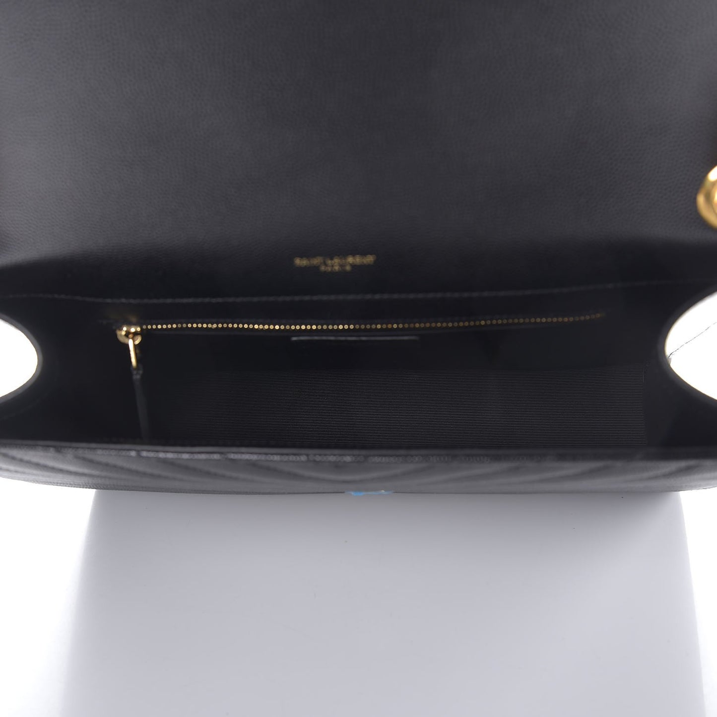 Grain De Poudre Matelasse Chevron Large Monogram Satchel Black