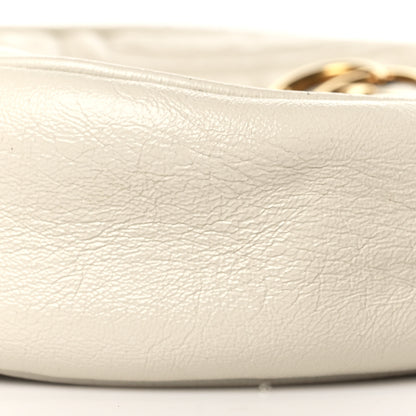 Gucci Calfskin Matelasse Mini GG Marmont Round Shoulder Bag White 9 of 12