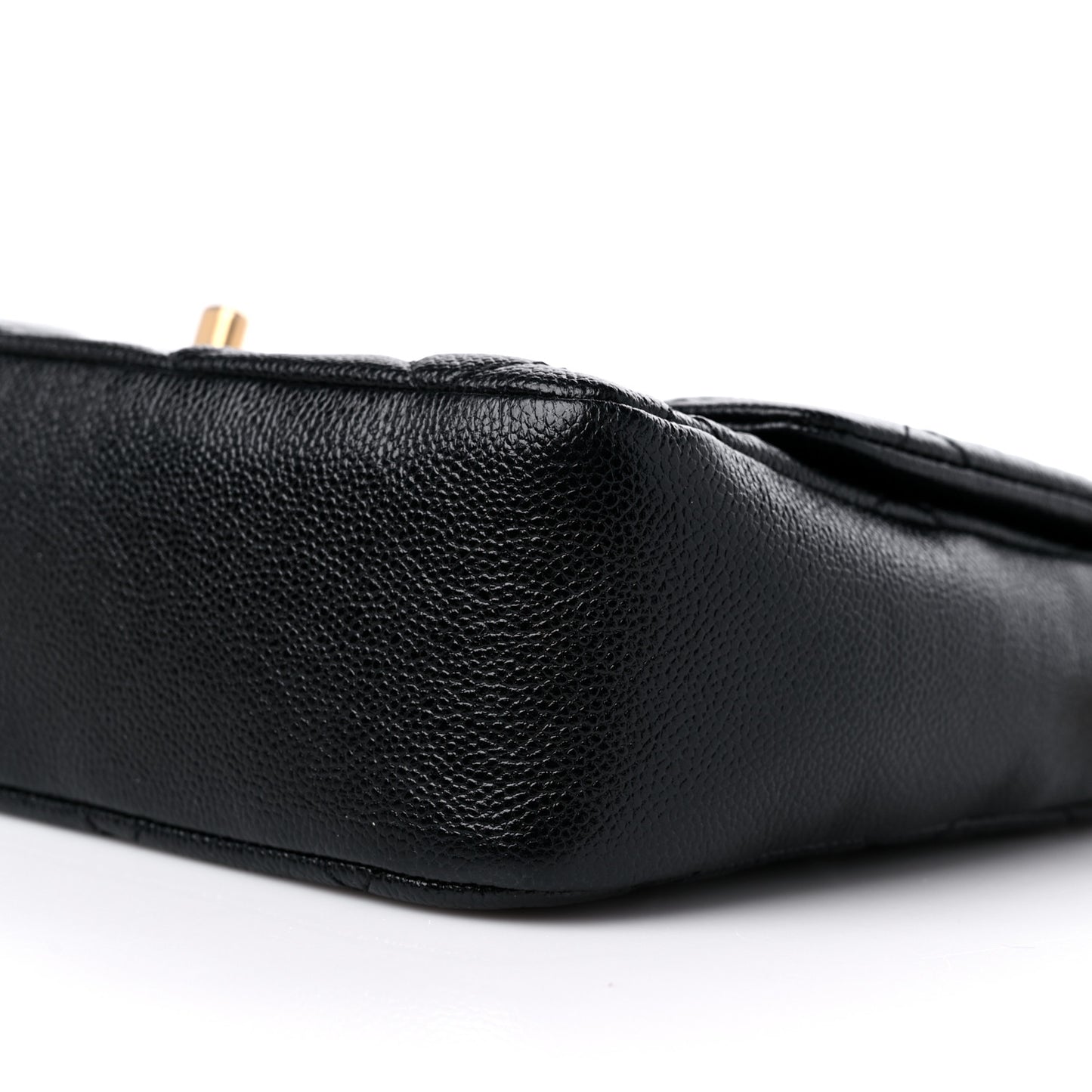 Shiny Caviar Quilted Large Chain Melody Flap Black