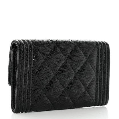 Chanel Caviar Quilted Boy Flap Card Holder Black 3 of 10