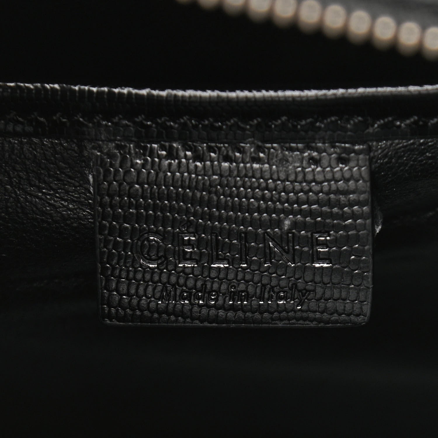 Celine Smooth Calfskin Lizard Embossed Nano Luggage White Black 6 of 9