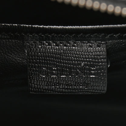 Celine Smooth Calfskin Lizard Embossed Nano Luggage White Black 6 of 9