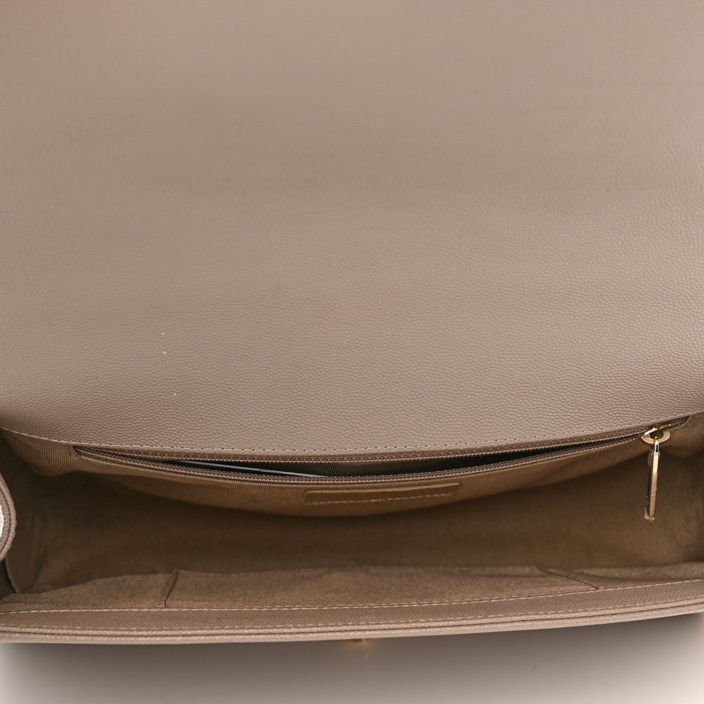 Caviar Quilted New Medium Boy Flap Dark Beige