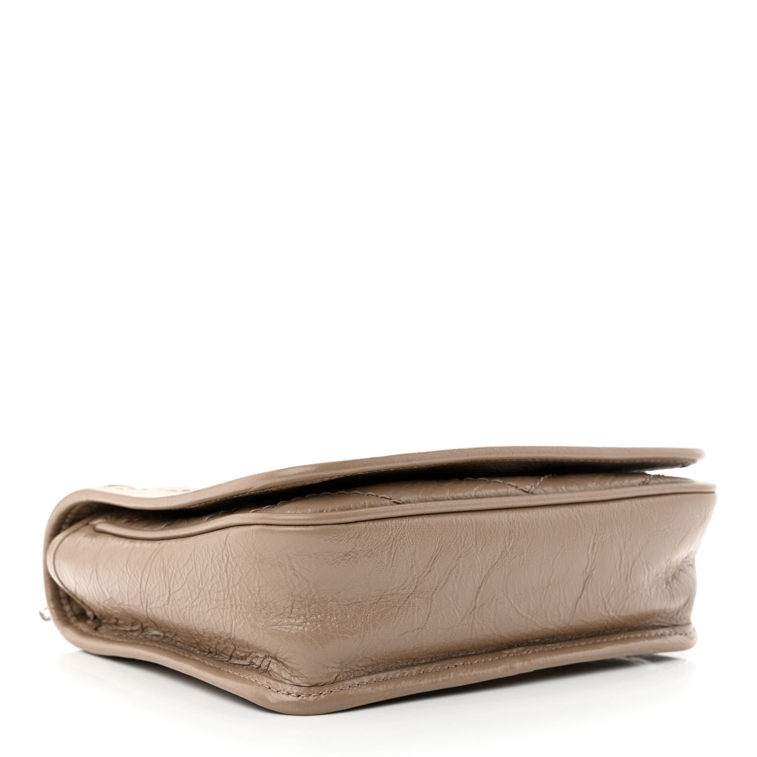 Saint Laurent Crinkled Calfskin Matelasse Monogram Niki Chain Wallet Dusty Grey 4 of 12