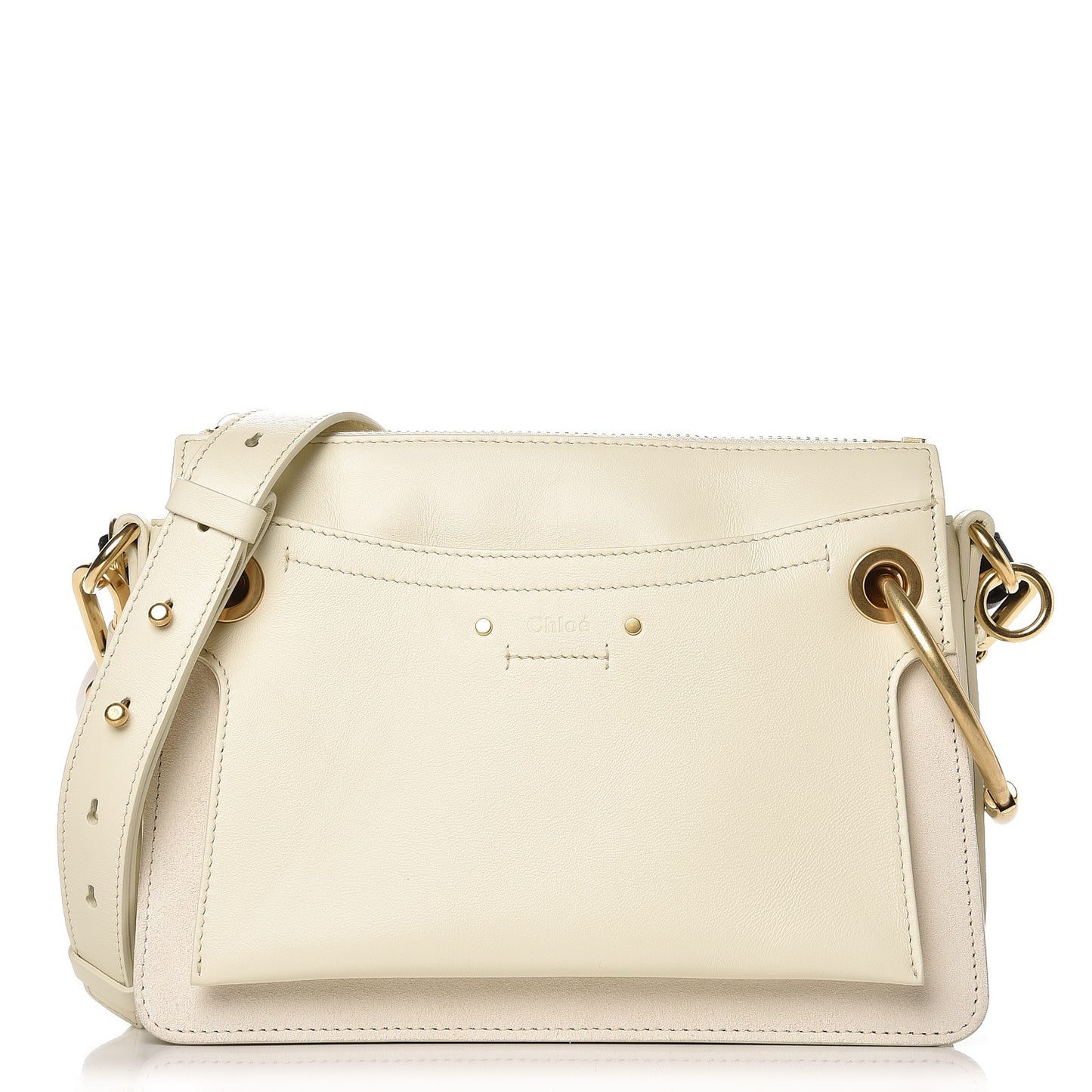 Calfskin Medium Roy Bag Natural White