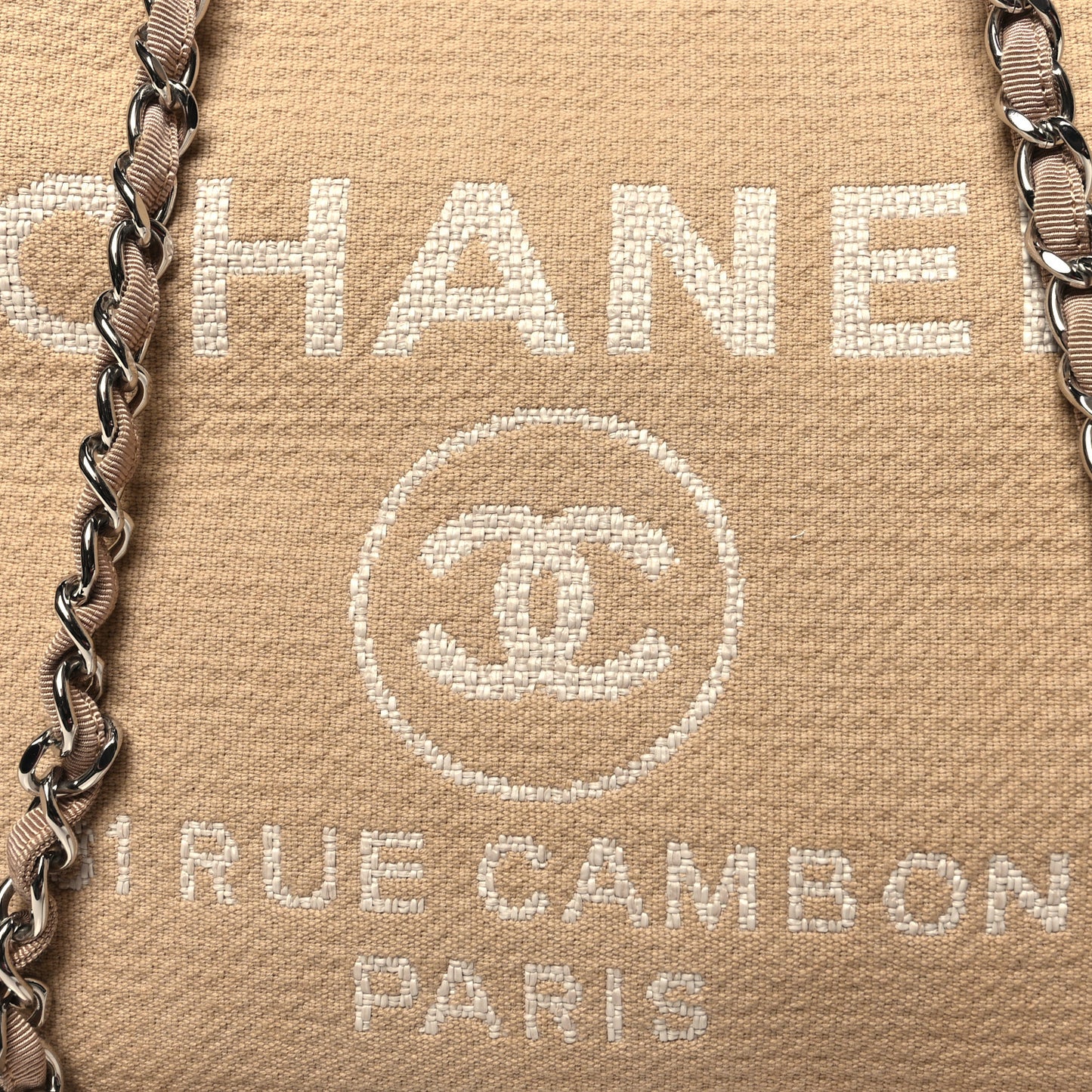 Mixed Fibers Medium Deauville Tote Beige