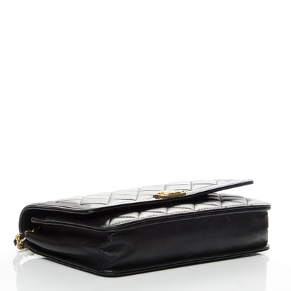 Chanel Lambskin Quilted Boy Wallet On Chain WOC Black 4 of 8