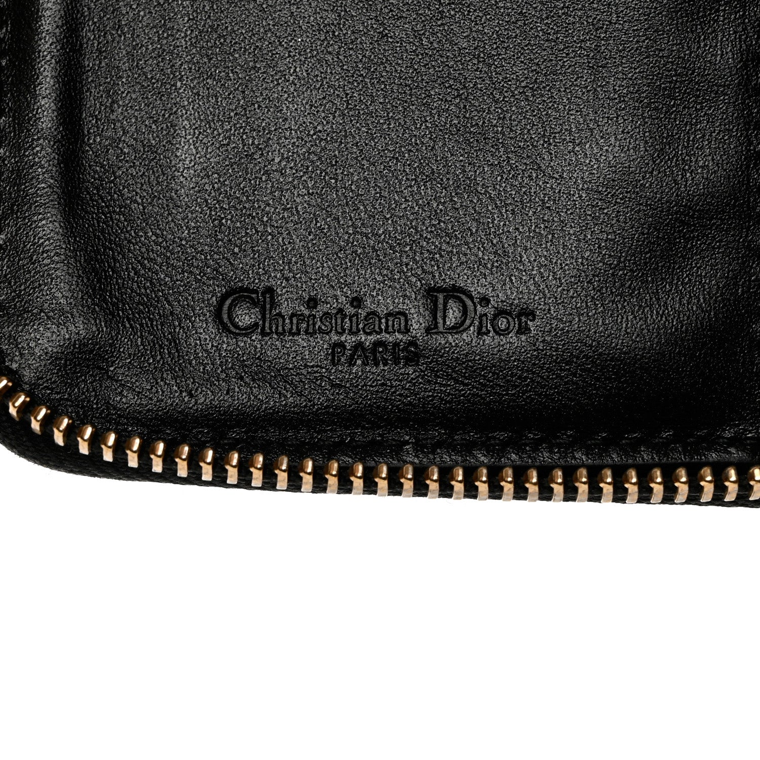 Christian Dior Grained Calfskin Cannage Lady Dior Zip Wallet Black 6 of 7