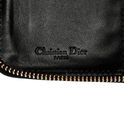Christian Dior Grained Calfskin Cannage Lady Dior Zip Wallet Black 6 of 7