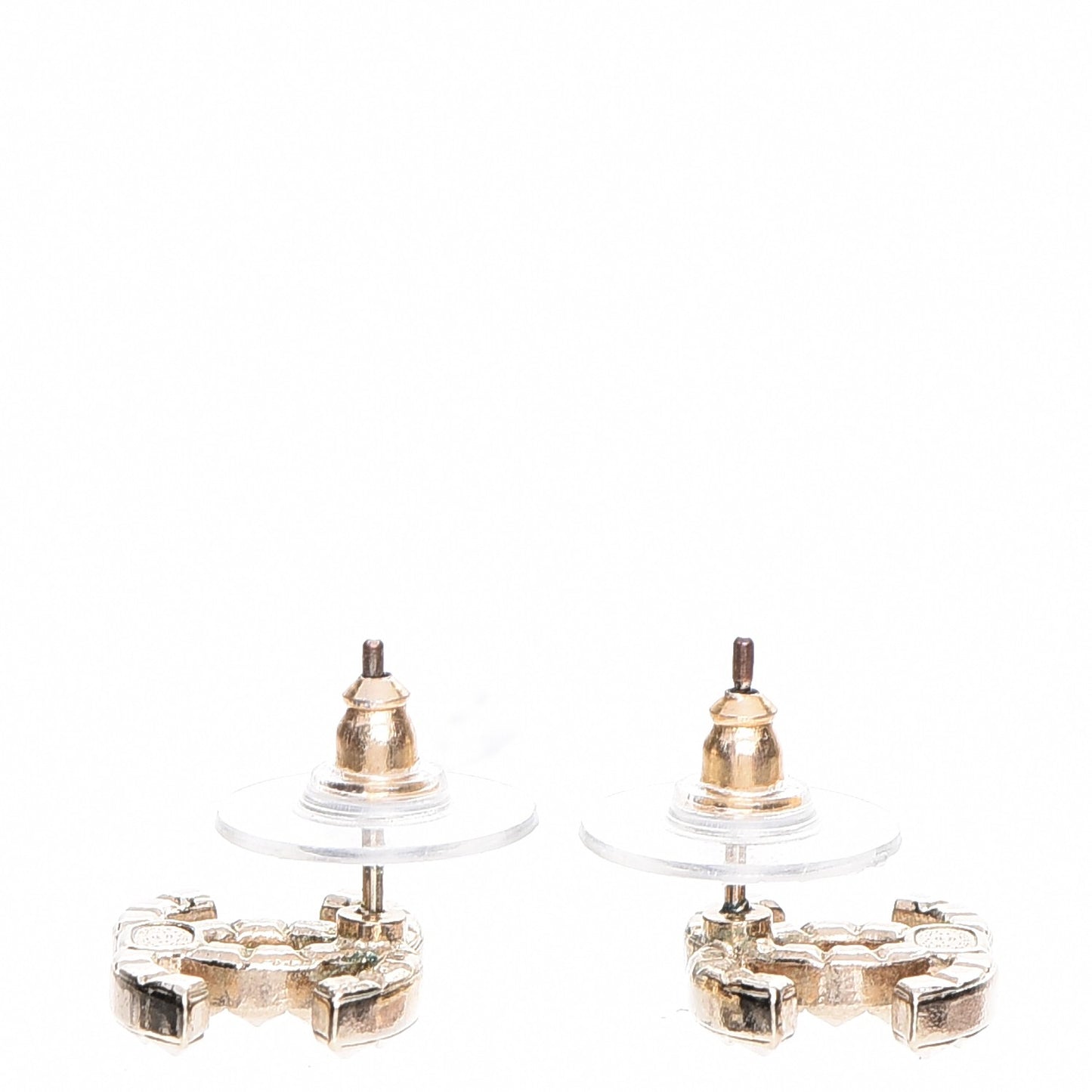 Studded CC Earrings Gold