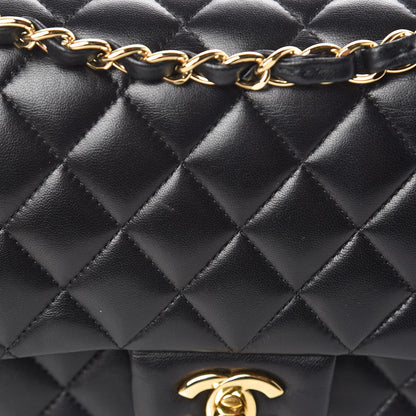 Chanel Lambskin Quilted Medium Double Flap Black 13 of 14
