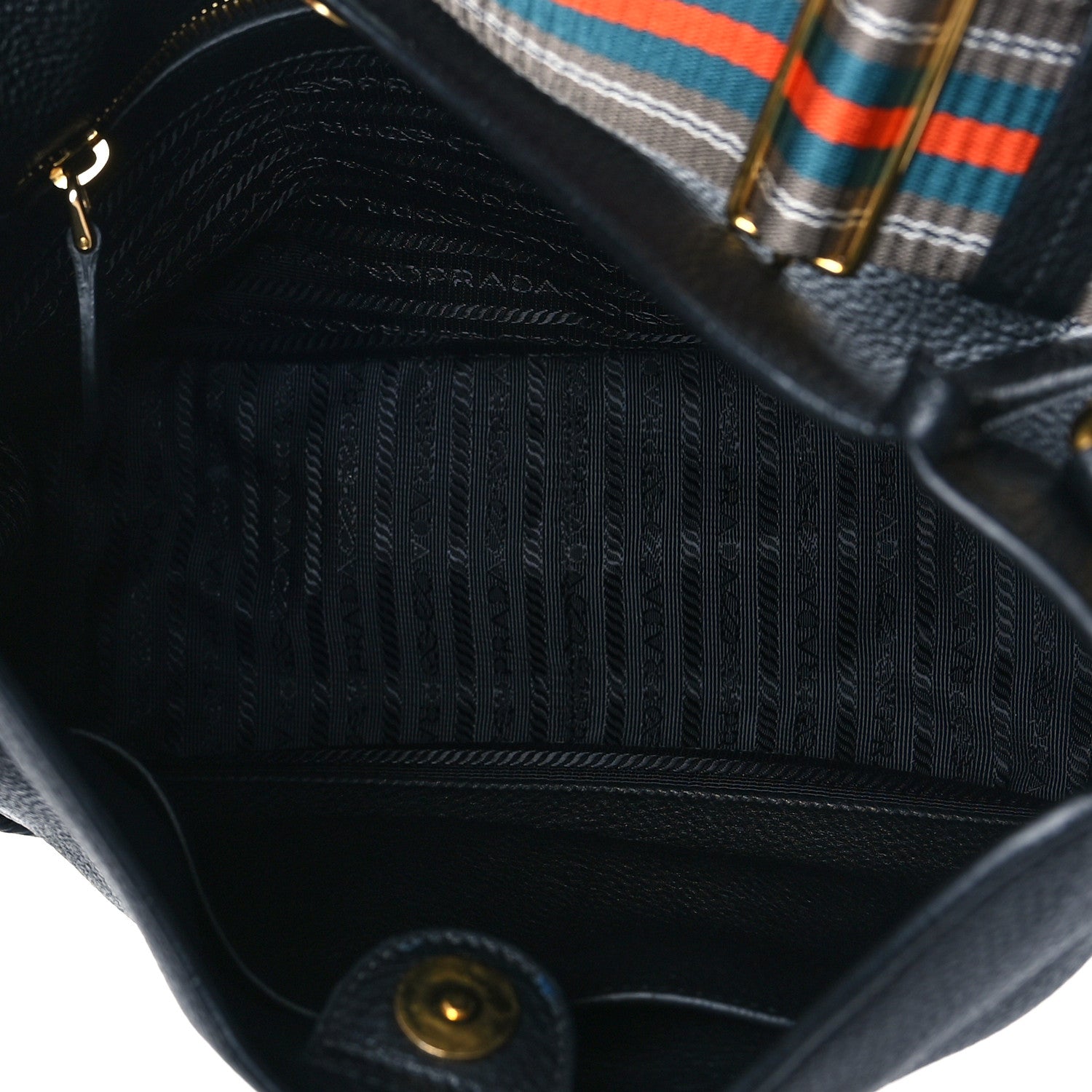 Prada Vitello Daino Zippered Messenger Hobo Black 5 of 8