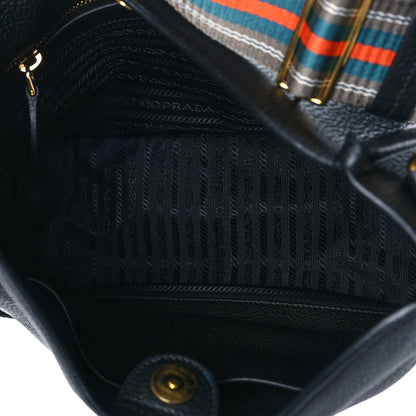Prada Vitello Daino Zippered Messenger Hobo Black 5 of 8