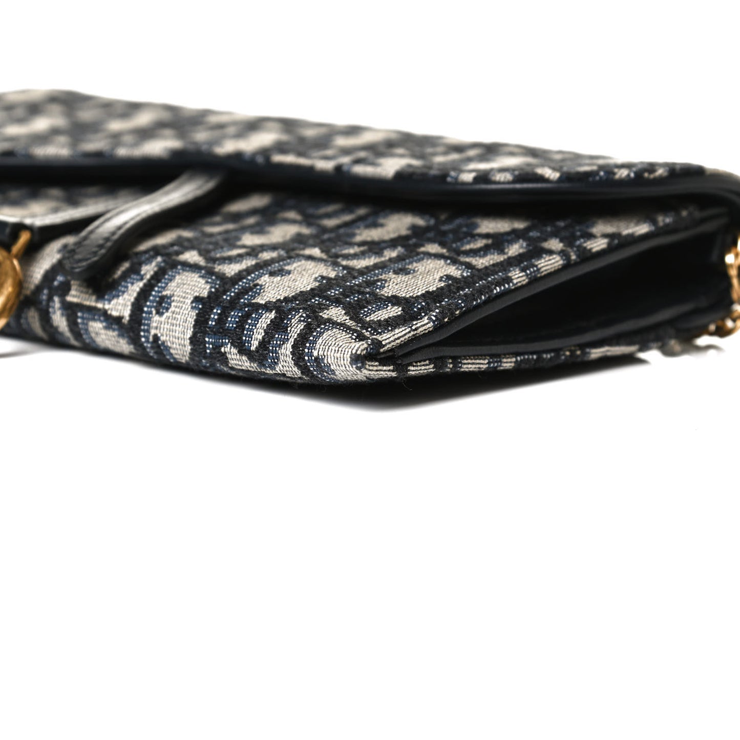 Oblique Saddle Chain Long Wallet Blue