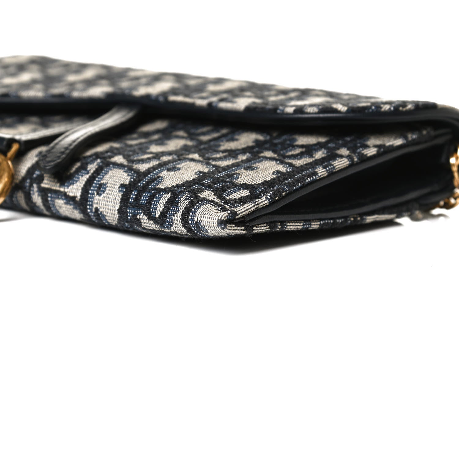 Christian Dior Oblique Saddle Chain Long Wallet Blue 10 of 14