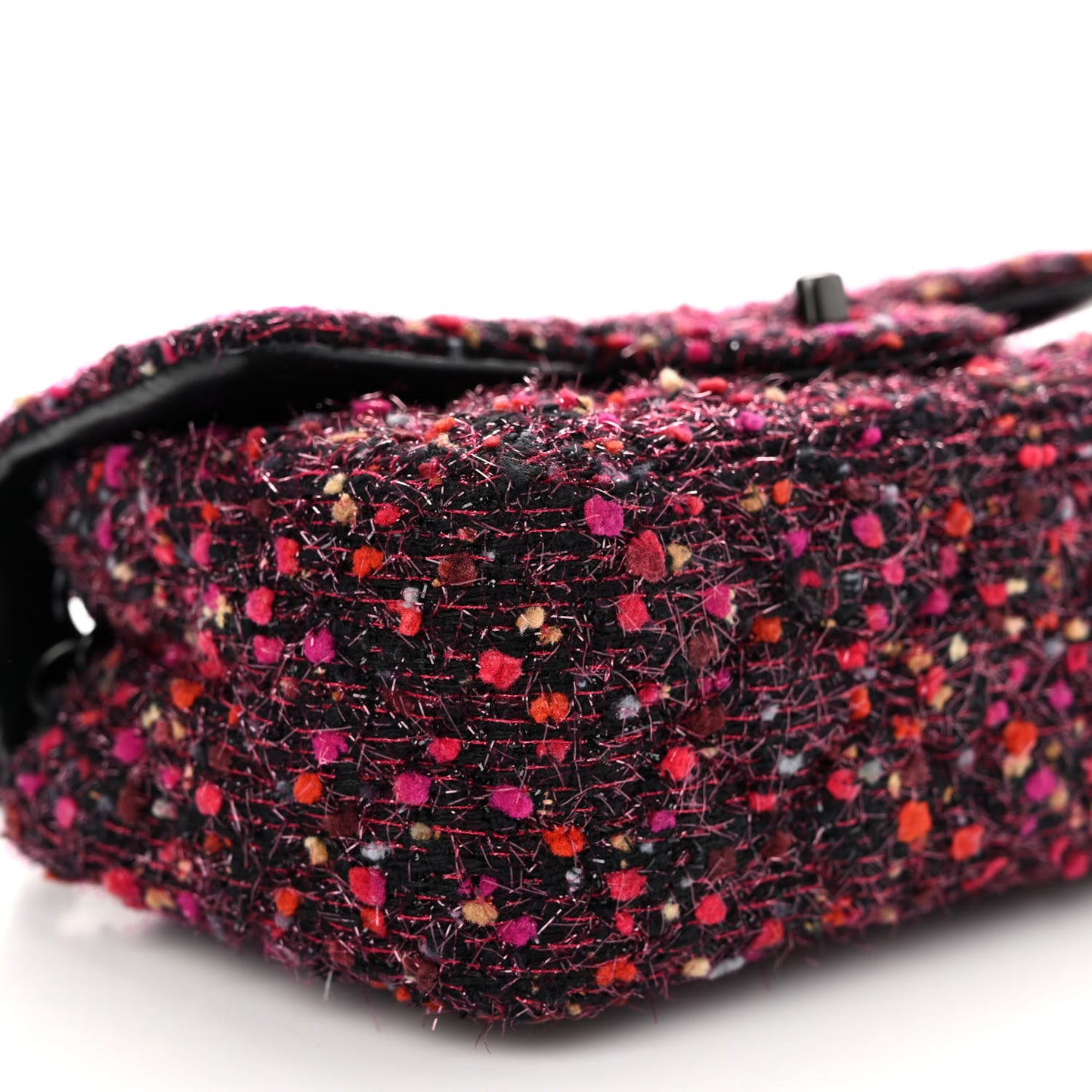 Tweed Quilted Mini Rectangular Flap Pink Multicolor