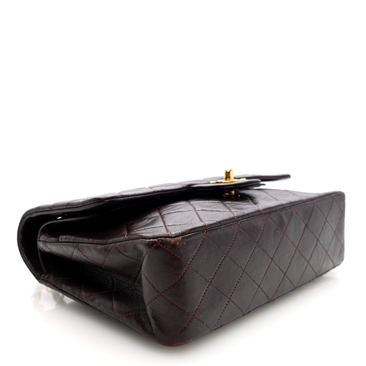 Chanel Lambskin Quilted Medium Double Flap Dark Brown 4 of 10