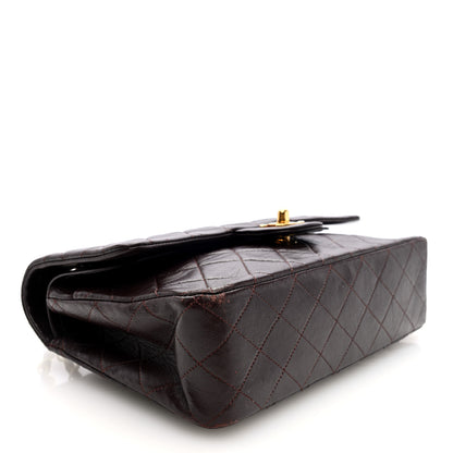 Chanel Lambskin Quilted Medium Double Flap Dark Brown 4 of 10