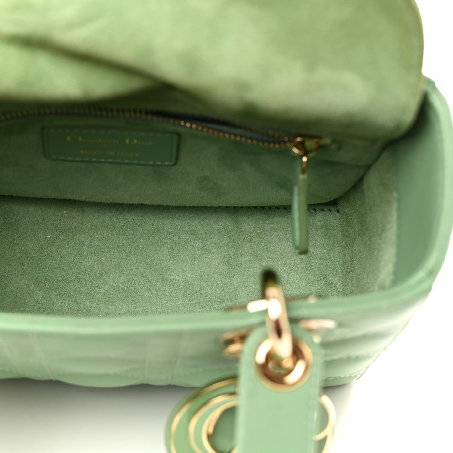 Lambskin Cannage Small My ABCDior Lady Dior Green