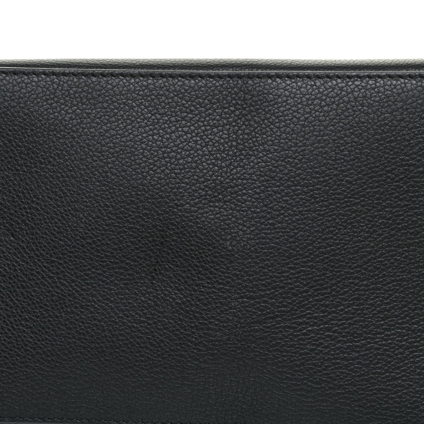 Grainy Calfskin Large Title Bag Black
