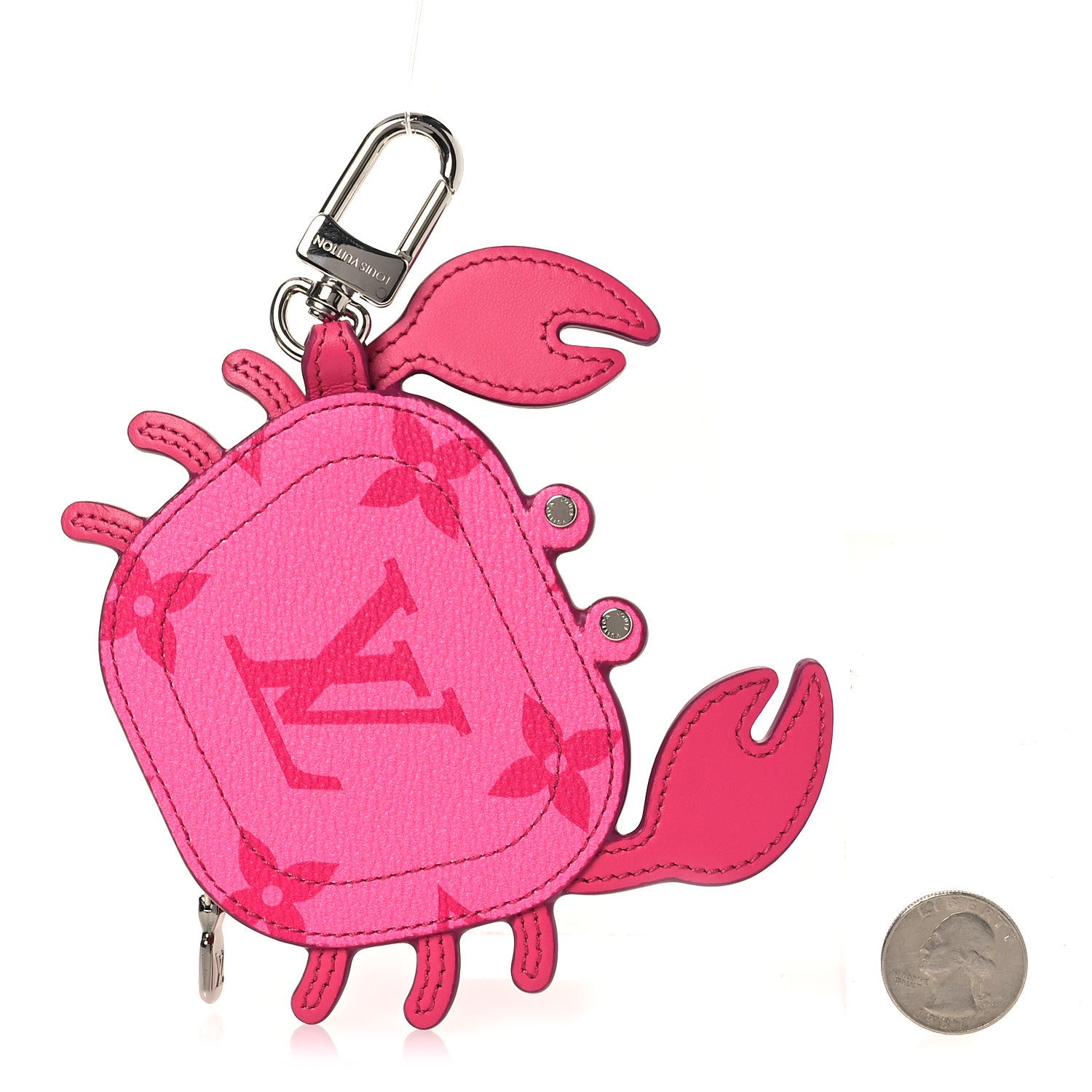 Louis Vuitton Monogram Crab Bag Charm Rose Pondichery 2 of 6