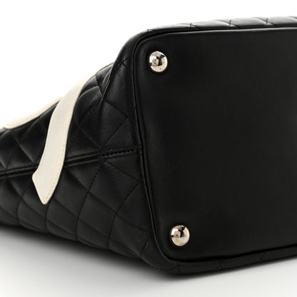 Chanel Calfskin Quilted Large Cambon Tote Black White 9 of 16